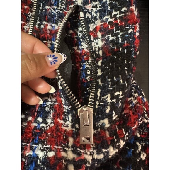 IRO Sloane Women's Tweed Moto Plaid Multicolor Jacket Size 40 IT (US Small) - Picture 6 of 8